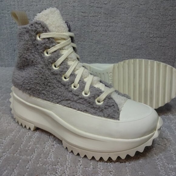 CONVERSE Chuck Taylor Size W5.5 M4 US Gray Run Star Hike Sherpa Sneakers - Picture 1 of 10